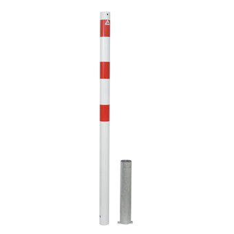 Parkeerpalen D60mm 23 Uitneembare ronde antiparkeerpaal rond 60 mm. met cilinderslot. Deze parkeerpalen worden geleverd inclusief 3 profielsleutels.